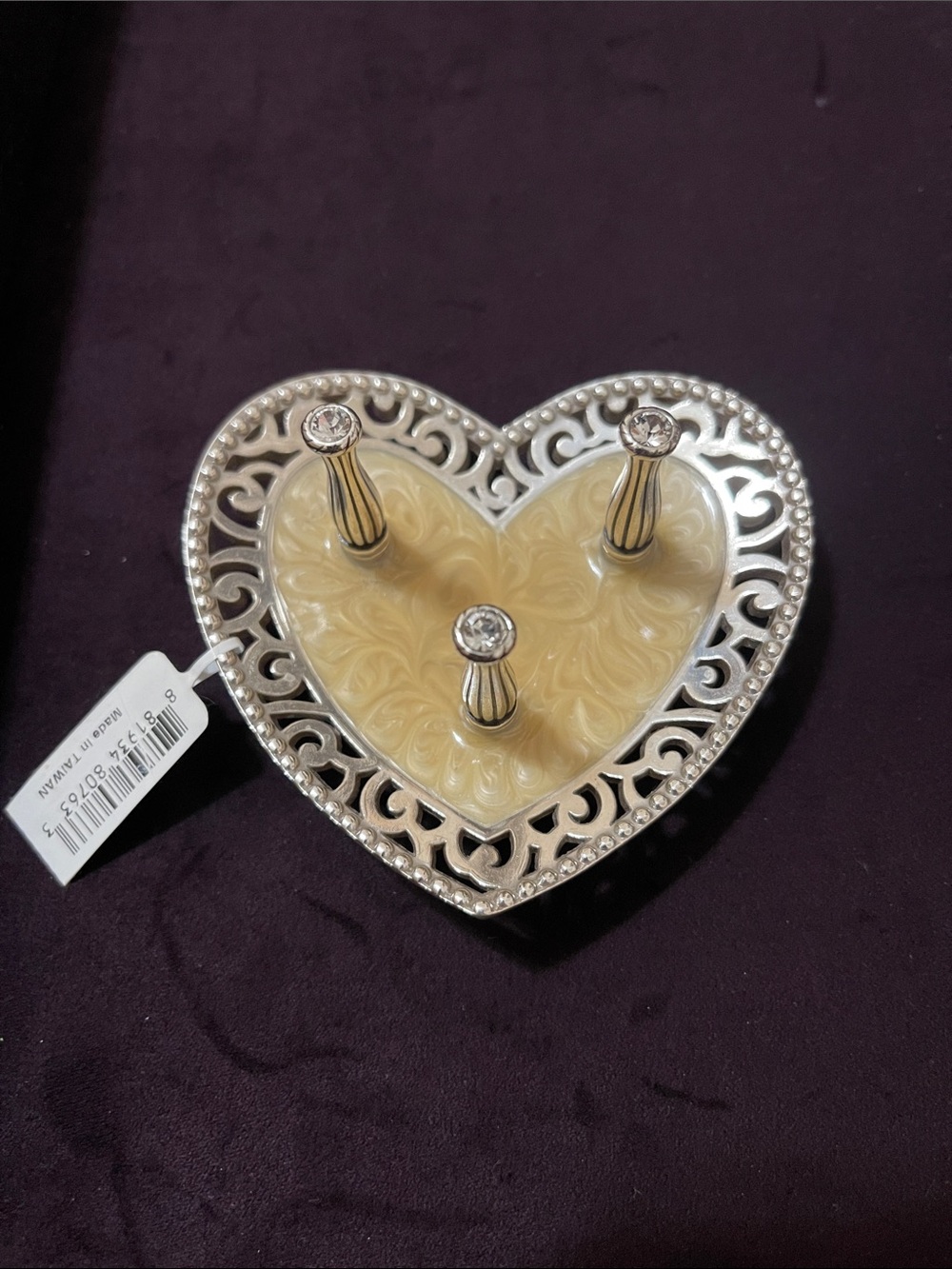 Brighton Lace Daisy 3 ring jewelry dish NWT